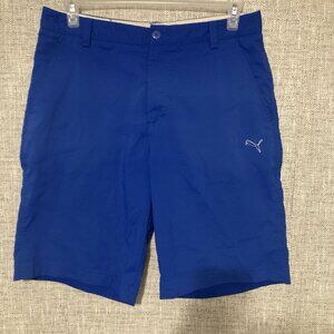 Puma Golf Shorts Dry Cell Blue Size 36 Moisture Wicking Flex Comfort.